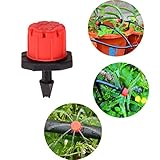 Demiawaking 自在散水ノズル 散水パーツ コネクター 水量が調整可能 ガーデニング 芝生 庭園 温室 点滴灌漑 100個セット