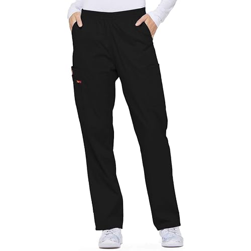 Dickies Women's Signature Elastic Waist Scrubs Pant, White, 3X-Large