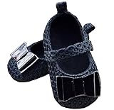 ベビーシューズ　ファーストシューズ　ストラップ　マジックテープ　2625　ブラック　リボン (13cm)