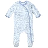 Hello Goodbye Print Side Snap Footie Color: Blue by Under the Nile