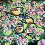 Chickadees in Spring装飾セラミック壁アートタイル6 x 6