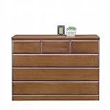 日本製 幅105cm 4段ローチェスト 桐タンス ブラウン 完成品