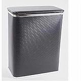 Redmon 228BKSV Bath Jewelry Diamond Pattern Vinyl Hamper - Black-Silver