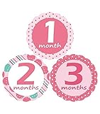 'MuchMore' Baby Monthly Stickers for Girl, Bodysuit Stickers ,Onesie Stickers Great Shower Gift Exce