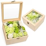 YOBANSA フレグランス ソープフラワー 造花 ローズ 枯れない花 木箱 ボックス ギフトクリスマスプレゼント 誕生日　母の日　記念日　先生の日　バレンタインデー　昇進　転居など最適としてのプレゼ