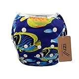 iZiv新生児オーガニック幼児防水/調整/再利用可能/洗える水泳のおむつのフィット赤ちゃん0.5-3歳(熱帯魚)
