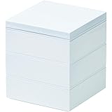 パール金属 普段使いできる重箱3段 ホワイト ゴムベルト付 D-6595