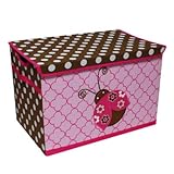 Bacati Ladybugs Storage Toy Chest, Pink/Chocolate by Bacati