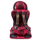 Happy baby1歳～6歳 幼児用 学童用 自動車用簡易式　チャイルドシート 取り付け簡単　子供キッズ携帯式 (Rose Red) ジュニアシート