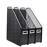 3列のファイルラック、メッシュファイルオーガナイザー、ドキュメントソーターオーガナイザー、マガジンホルダー、デスクトップオーガナイザー22.1x25.3x31.2cm,Black