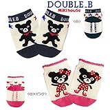 mikihouse Double_B(ミキハウスダブルB)全身ベアショートクルーソックス 15-17cm,白×ピンク(72)