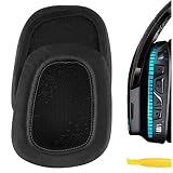 Geekria イヤーパッド 互換性 パッド ロジクール Logitech G533, G633, G635, G933, G935 ヘッドホンに対応 パッド イヤー/イヤーカップ (プロテインレザー/ブラック)