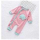 ベビー服　連体服　くじら　かわいい　男女兼用　出産祝い (80cm, ピンク)