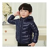 子供　可愛い　ダウンジャケット　キッズ　ダウンコート　着心地良い　保温　防寒　紺　150