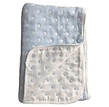(エカイズ) EKA*is... ベビー 赤ちゃん 子供 タオルケット 6重 ガーゼケット お昼寝ケット 110×110cm 【 ループ付き ハンドタオル セット 】 w026 (ドット(水色))