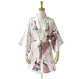 Robe&Wedding SLEEPWEAR レディース Long Styleファッション Women's Sexy Robes Yukata Satin ナイトウエア Nightwear (whit