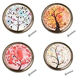 SunniMix ツリーパターン　キャビネット　引き出し　食器棚　ハンドル　プルノブ　家具　取っ手　4個入り　