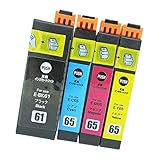EPSON エプソン IC61(BK/ブラック) + IC65(C/M/Y)【4色セット】【全色顔料】 最新 互換 インクカートリッジ 《I