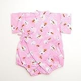 日本製 甚平ロンパース 女の子 金魚 70ｃｍ/80ｃｍ　（720917） (70cm, ピンク)