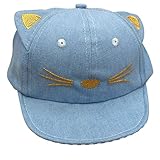 Cutelove 日よけ帽子 ハット キャップ 鳥打ち帽子 子供 男女兼用 紫外線対策 日焼け止め 熱中症予防 お出かけ つば広 野球帽 お耳付き 猫柄 カウボーイ帽 可愛い帽子