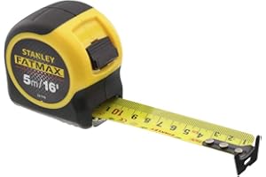 (5 m/16 ft) - STANLEY FATMAX Classic Tape with Blade Armour, 5m/16ft