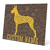 Loving Gentle Devoted Friend Great Dane Dogグラフィックブラウンのカスタマイズ可能な壁アートプリント 20x24 CUSTDOG132MTL20x24