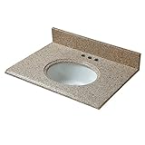 Cahaba cavt0133 25 " x 19 "ベージュGranite Vanity Top with Oval Bowl and 4 "蛇口Spread
