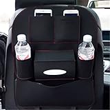 Bininbox車Backseat Organizer Feltポケットプロテクターキックマット自動ベビーキッズ旅行アクセサリー内部のおもちゃボトルストレージ ブラック CM041C971