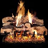 ピーターソンリアルファイアー24インチ分割オークDesigner Plusログセットwith VentedプロパンANSI認定g46 Burner – 変数Flameリモート
