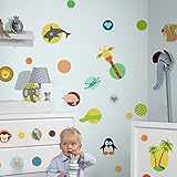 Dragon Honor ウォールステッカー 可愛い 動物 DIY カラフル 子供部屋 ベビールーム 幼稚園 壁紙 壁の装飾 インテリア雑貨 はがせる