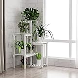 現代のシンプルな花のスタンドの固体木製のマルチ階建ての屋内多機能のリビングルームの組み合わせ植物植木鉢緑色の植付バルコニーフラワーラック ( 色 : 白 )