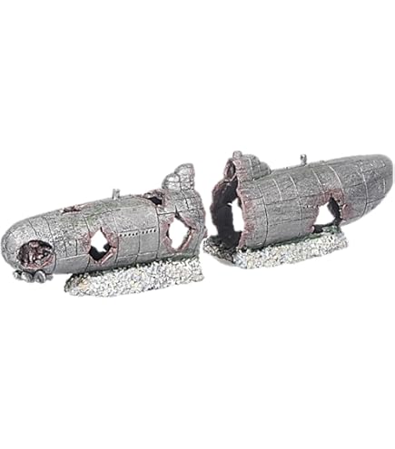 熱帯魚のオブジェ　７点セット Amazon | 沈没船 アクアリウム 水槽 オブジェ レイアウト 熱帯魚 お家