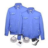 OQC 空調服 熱中症対策 2枚空調服＋ファン＋リチウムセット PSEバッテリー 空調服作業着 夏 作業服 長袖 ワークウェア 現場 工事