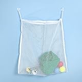 Domybest おもちゃ収納袋 　お風呂収納袋 メッシュバッグ 　キッズ 子供 おもちゃ入れ 収納ポケット 片付けネット　吸盤式 多用途 学習収納　子供部屋収納 　ホワイト