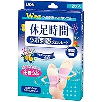 Amazon.co.jp: 休足時間ツボ刺激ジェルシート 12枚【3個セット