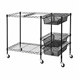 Vertiflex Mobile File Cart with 3 Drawers 38 x 15.5 x 28 Inches Black (VF50621) [並行輸入品]