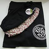 ガーデニングエプロンとリバーシブル腕カバー（ブラック/ローズ柄）のセット ノーブランド品