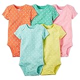 カーターズ Carter's ロンパース ボディスーツ ベビー肌着 半袖 5枚組 女の子 綿100% 5-Pack Short-Sleeve Bodysuits NB (50-55cm) [並行輸入品