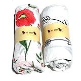 PS BABY 2組 モスリン コットン ベビー ガーゼ おくるみ ケット (ポピーx矢)