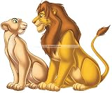 10 " Simba Nala Disney The Lion King Movie Animal Cub取り外し可能なピールセルフスティック粘着ビニール装飾壁デカールステッカーアート子供部屋ホーム装