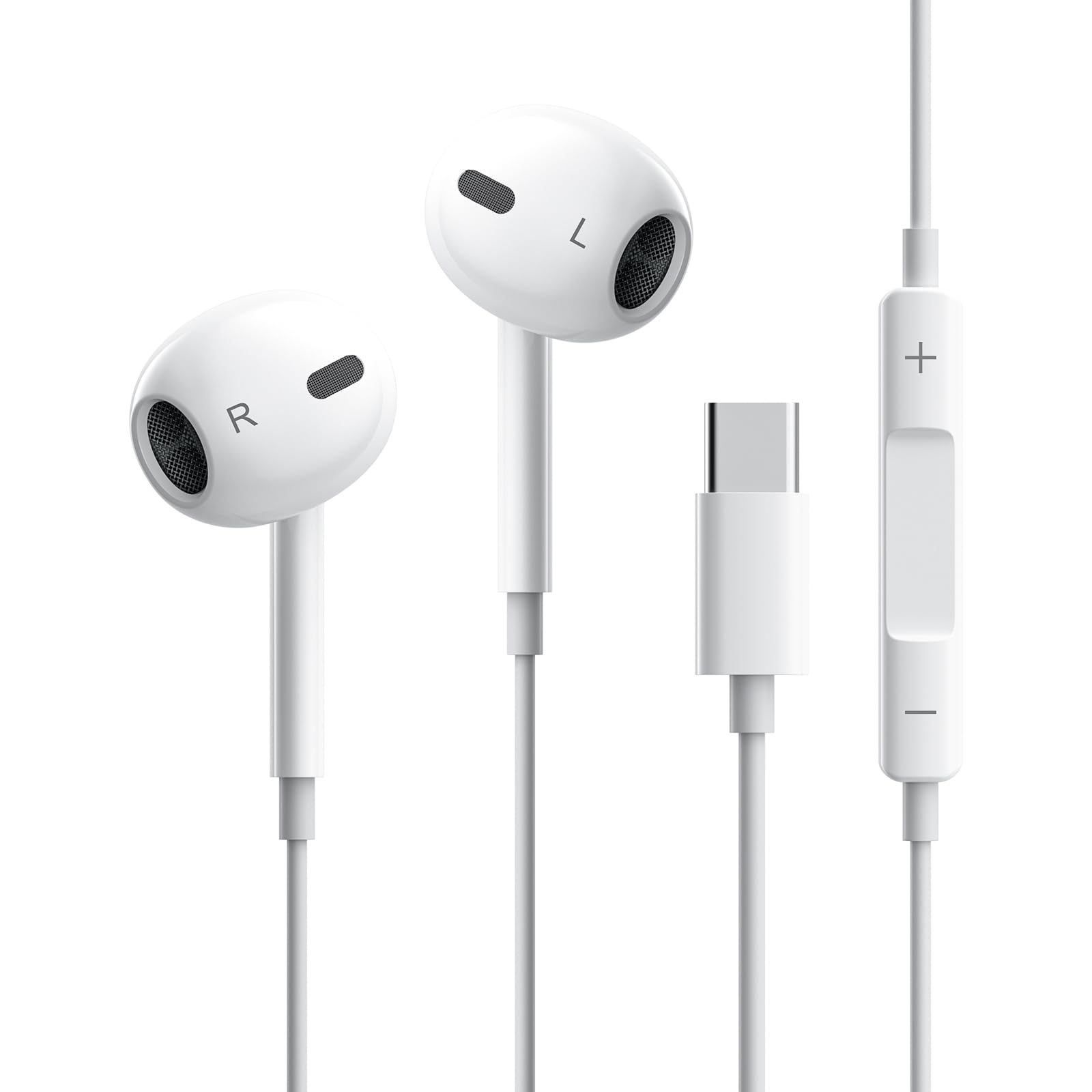 【2025新版 iPhone15対応】イヤホン 有線 タイプC 有線ヘッドセットマイク内蔵 有線HiFi 騒音低減 クリア通話 リモコン付き 快適な装着感 type-c 人間工学 通話対応 音量調整 遅延なし 重低音 小型·軽量 防水 usb c i