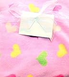 1 X Pink with Colorful Hearts Baby Girls Nursery Fleece Blanket by Bean Sprout