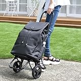 レップ ショッピングカート 【サイドハンドル/ポケット3か所/傘ホルダー】 保冷・保温機能 カートに掛けられる 買い物カート 折り畳み 高齢者 cocoro コ・コロ ブラック BK 559802-オリジナル