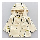 服　ファッション　ベビー　キッズ　キッズ　子供　フード付き　ペンギン　コート　あんず色　80cm