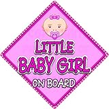 (BABY FACE) LITTLE BABY GIRL ON BOARD (like baby on board sign) Non Personalised novelty baby on boa