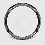 MUTOO マツダ ハンドルカバー ステアリングカバー CX-3/CX-4//CX-5/CX-8/アテンザ/アクセラ/デミオ 普通車 軽自動車 ステアイングカバー 本革 汎用 サイズ 36.5~38cm 通気性いい 滑り止めステアリングカバー 手触りよし アクセサリー (シルバー)