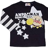 2017年 春物 アンパンマン 天竺 フェイクレイヤード 長袖Tシャツ ANPANMAN ブラック◇95cm