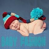 ハンドメイド 撮影写真 0-1歳 ベビー 幼児 ソフト帽子 毛糸編む ポンポン ボーダー 0-1歳に合う 【1点】