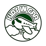 飛行機 kids in car カッティング ステッカー ダークグリーン 深緑