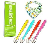 Baby|Infant Feeding spoons for toddler self-feeding & training. SiliconeSoft TipGum-Friendly & BPA F